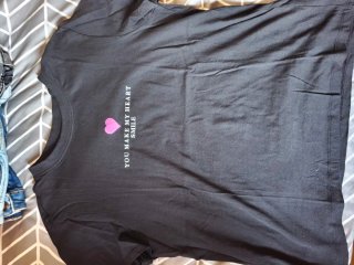 Camiseta básica Lefties ROUGE negra Talla S