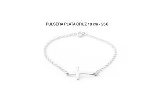 Pulsera Plata Cruz 18 cm