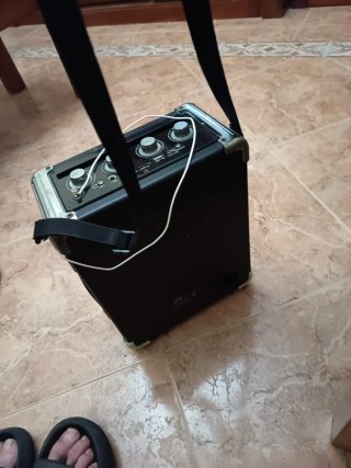 Altavoz Amplificador Negro y Plateado