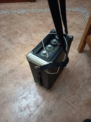Altavoz Amplificador Negro y Plateado