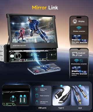 Radio Coche VECHTEL 7 Pantalla Táctil 1 DIN