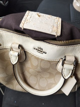Bolso Coach Mini Bennett Satchel Beige/Blanco