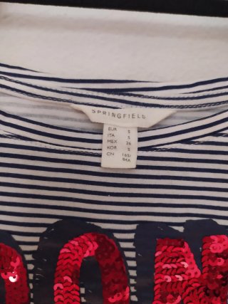 Camiseta rayas lentejuelas I DON'T THINK SO
