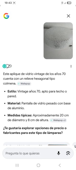 Plafón de cristal y metal