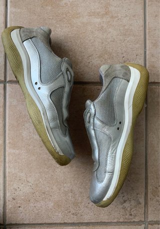 Prada America's Cup Sneakers Vintage Argento
