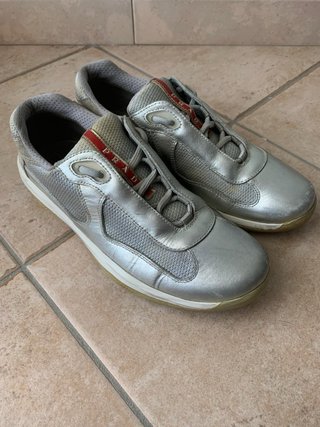 Prada America's Cup Sneakers Vintage Argento