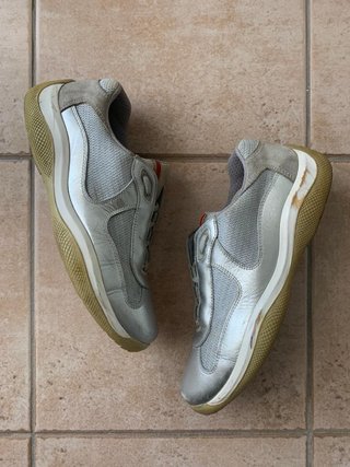 Prada America's Cup Sneakers Vintage Argento