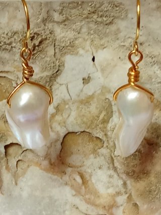 Pendientes Perlas Barrocas Agua Dulce + de 1,5cm