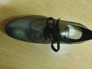 Zapatos de cordones plateados