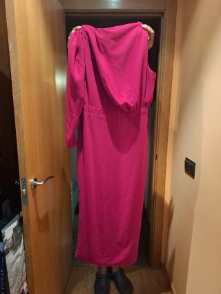 Vestido fiesta largo rosa/rojo