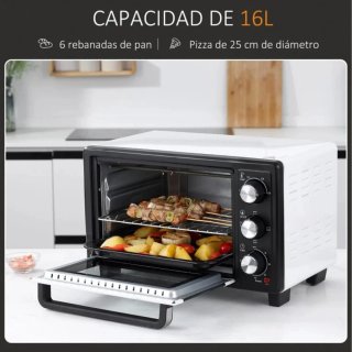 Mini Horno Eléctrico Blanco y Negro
