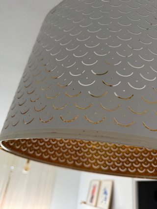 Lámpara de techo IKEA NYMÖ blanca y dorada