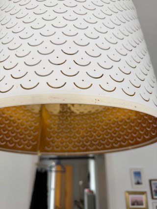 Lámpara de techo IKEA NYMÖ blanca y dorada