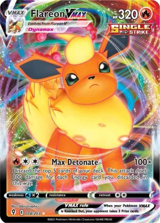 Carta Pokémon Flareon VMAX 018/203