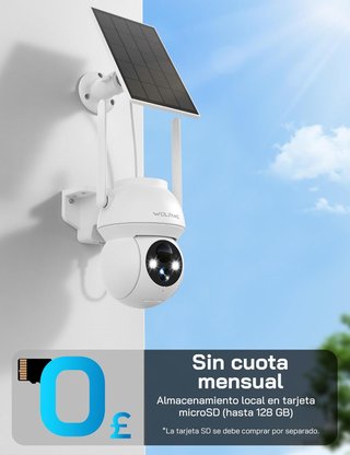 Cámara Seguridad Solar WOLFANG 1080P Exterior