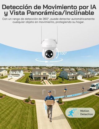 Cámara Seguridad Solar WOLFANG 1080P Exterior