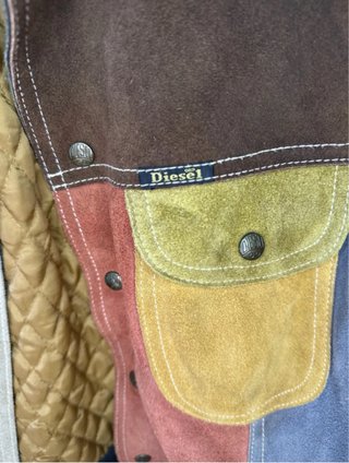 Chaqueta Diesel Hearts Patchwork Cuero