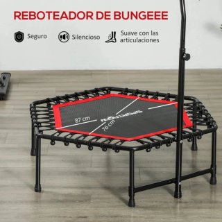 Mini trampolín fitness con barra