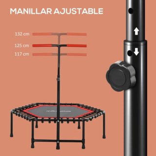 Mini trampolín fitness con barra