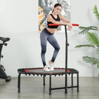Mini trampolín fitness con barra