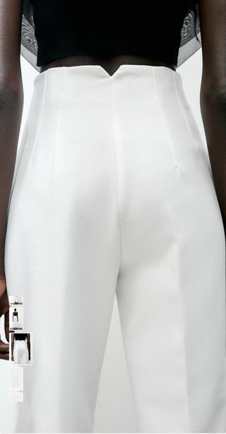 Pantalón Zara Blanco Tiro Alto Talla S