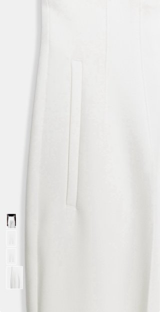 Pantalón Zara Blanco Tiro Alto Talla S