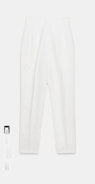 Pantalón Zara Blanco Tiro Alto Talla S