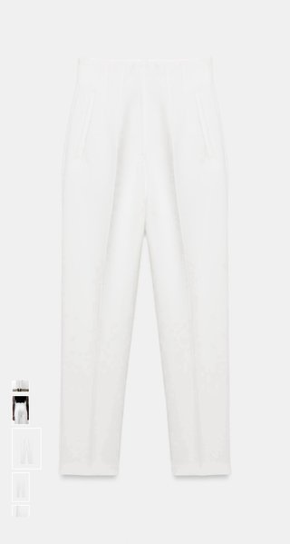 Pantalón Zara Blanco Tiro Alto Talla S