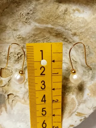 Pendientes Perlas Barrocas Agua Dulce Dorados