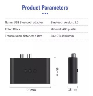 2 unidades Adaptador Receptor Audio Bluetooth NFC