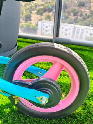 Bicicleta infantil azul y rosa