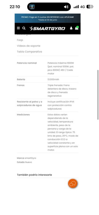 Patinete SmartGyro Crossover Dual Nuevo