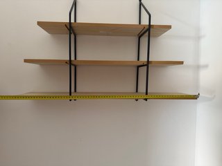Estantería de pared 3 baldas madera y metal