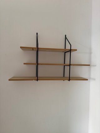 Estantería de pared 3 baldas madera y metal
