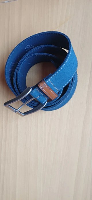 Cinturón azul de vestir para hombre