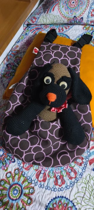 Mochila Transportín para Mascotas Marrón/Rosa