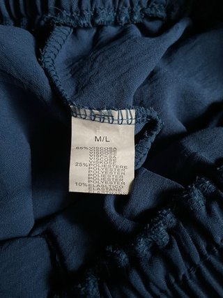 Pantalón fluido tejido azul