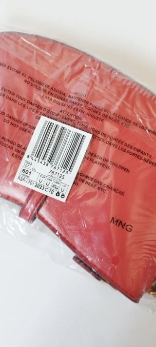 Bolso de hombro burdeos Mango MNG