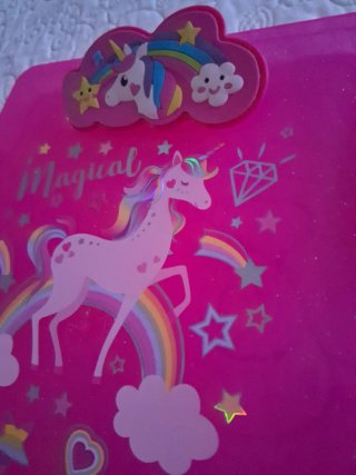 Carpeta Plástico Unicornio y Arcoíris