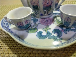 Juego de té o sake decorado