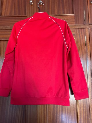 Chaqueta Adidas Roja con Rayas Blancas