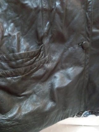 Chaquetón Piel Vintage SENDA Negro