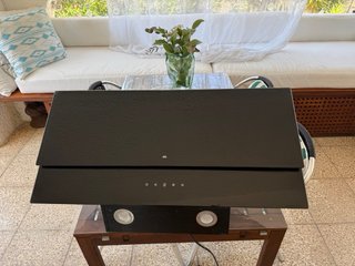 Placa de gas y campana cristal negro 90cm