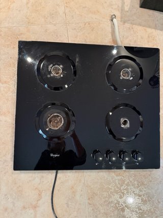 Placa de gas y campana cristal negro 90cm