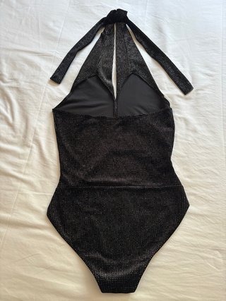 Body Mango Negro Brillantitos Talla S