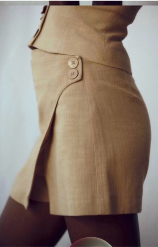 Conjunto Zara Top y Falda Pantalón Beige