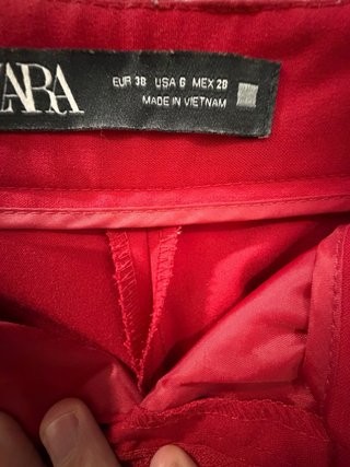 Traje de chaqueta y pantalón Zara rojo