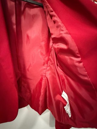 Traje de chaqueta y pantalón Zara rojo