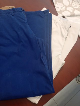2 Pantalones Caball Talla 44 Azul/Blanco(precio 2)