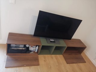 Mueble TV Ikea Modular Madera y Verde